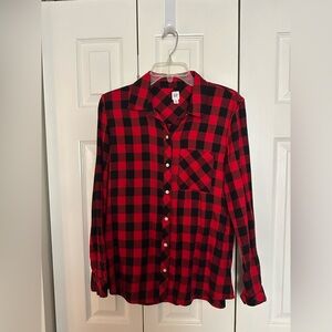 GAP Red and Black Flannel Plaid Shirt